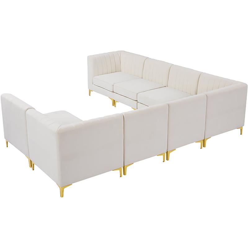 Meridian Furniture Alina Cream Velvet Modular Sectional