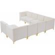 Meridian Furniture Alina Cream Velvet Modular Sectional