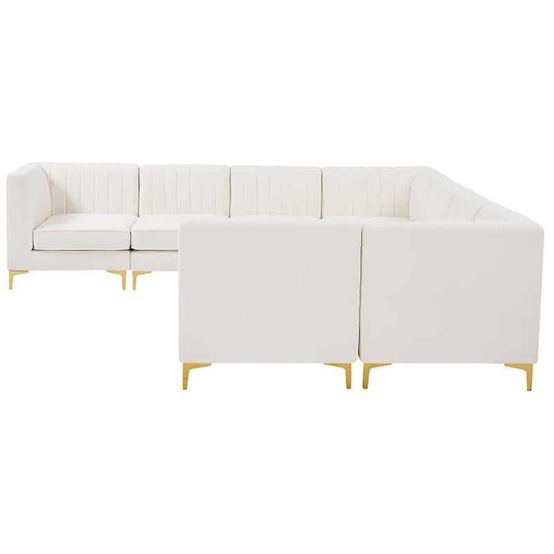Meridian Furniture Alina Cream Velvet Modular Sectional
