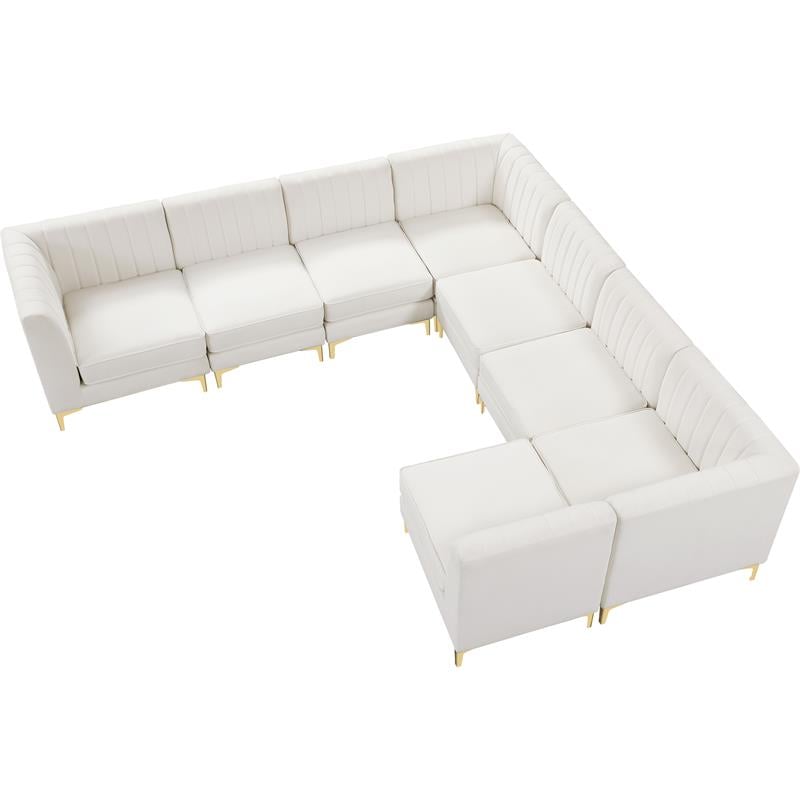 Meridian Furniture Alina Cream Velvet Modular Sectional