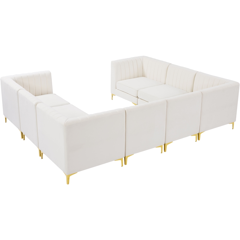 Meridian Furniture Alina Cream Velvet Modular Sectional