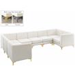 Meridian Furniture Alina Cream Velvet Modular Sectional