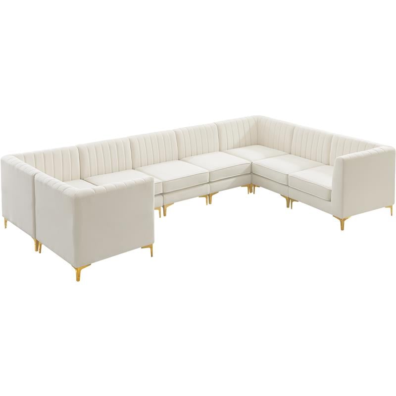 Meridian Furniture Alina Cream Velvet Modular Sectional