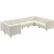 Meridian Furniture Alina Cream Velvet Modular Sectional