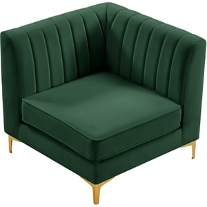 Meridian Furniture Alina Green Velvet Corner Chair