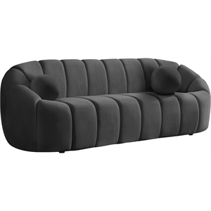 meridian furniture elijah grey velvet sofa