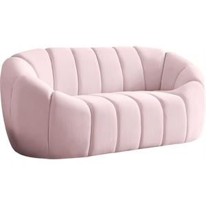 meridian furniture elijah pink velvet loveseat
