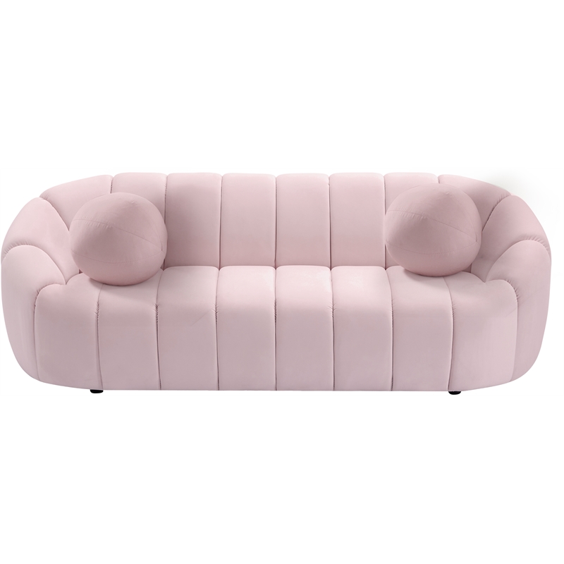 Meridian Furniture Elijah Pink Velvet Sofa