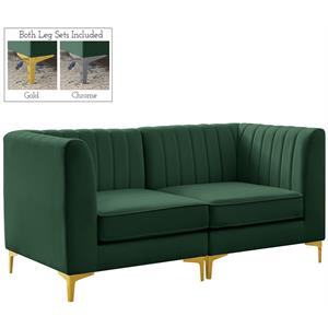 Meridian Furniture Alina Green Velvet Modular Sectional