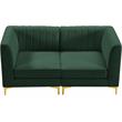 Meridian Furniture Alina Green Velvet Modular Sectional