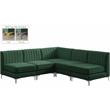 Meridian Furniture Alina Green Velvet Modular Sectional