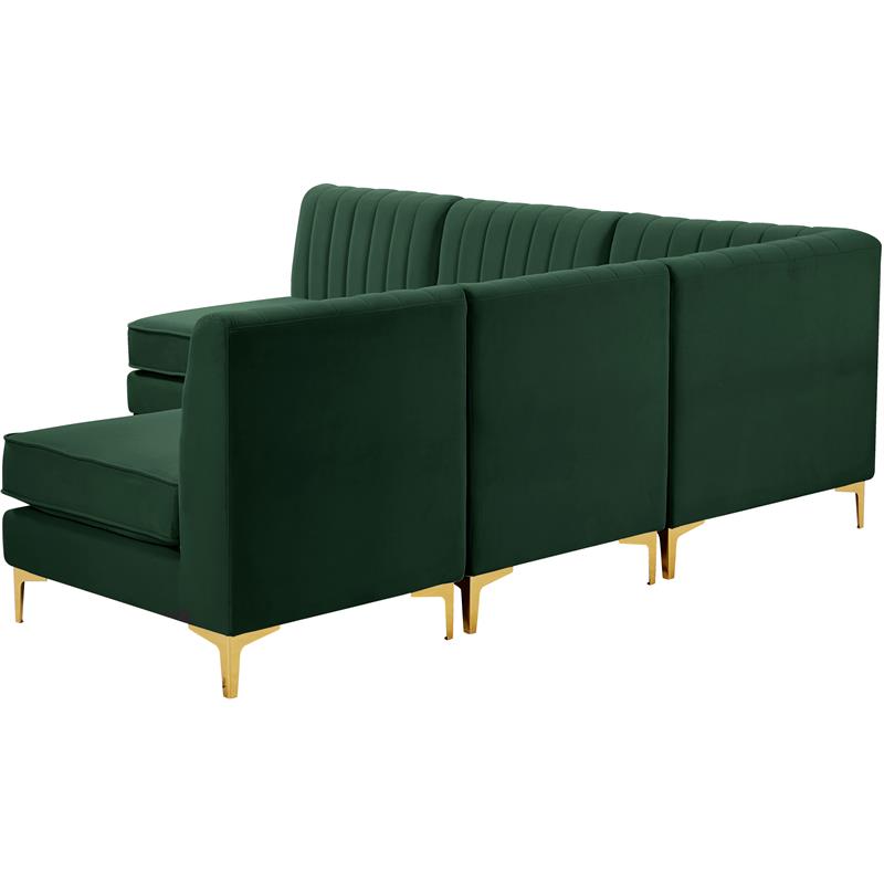 Meridian Furniture Alina Green Velvet Modular Sectional