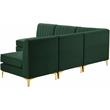 Meridian Furniture Alina Green Velvet Modular Sectional