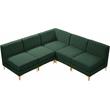 Meridian Furniture Alina Green Velvet Modular Sectional