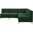 Meridian Furniture Alina Green Velvet Modular Sectional
