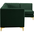 Meridian Furniture Alina Green Velvet Modular Sectional
