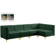 Meridian Furniture Alina Green Velvet Modular Sectional