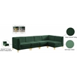 Meridian Furniture Alina Green Velvet Modular Sectional