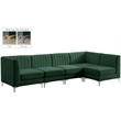 Meridian Furniture Alina Green Velvet Modular Sectional