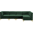 Meridian Furniture Alina Green Velvet Modular Sectional