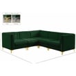 Meridian Furniture Alina Green Velvet Modular Sectional