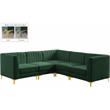 Meridian Furniture Alina Green Velvet Modular Sectional