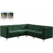 Meridian Furniture Alina Green Velvet Modular Sectional