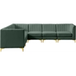 Meridian Furniture Alina Green Velvet Modular Sectional