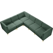 Meridian Furniture Alina Green Velvet Modular Sectional
