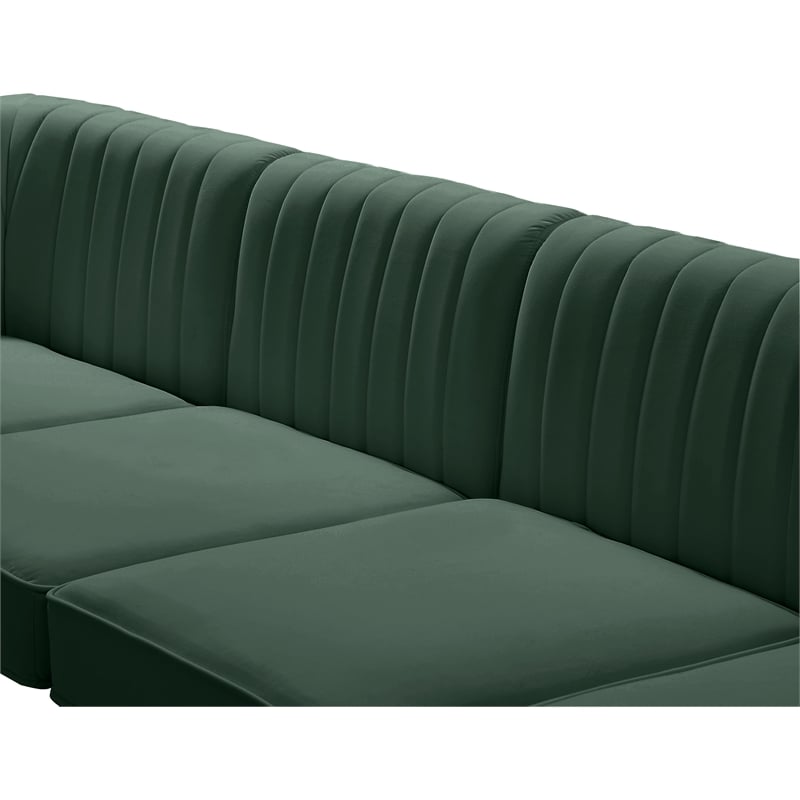 Meridian Furniture Alina Green Velvet Modular Sectional