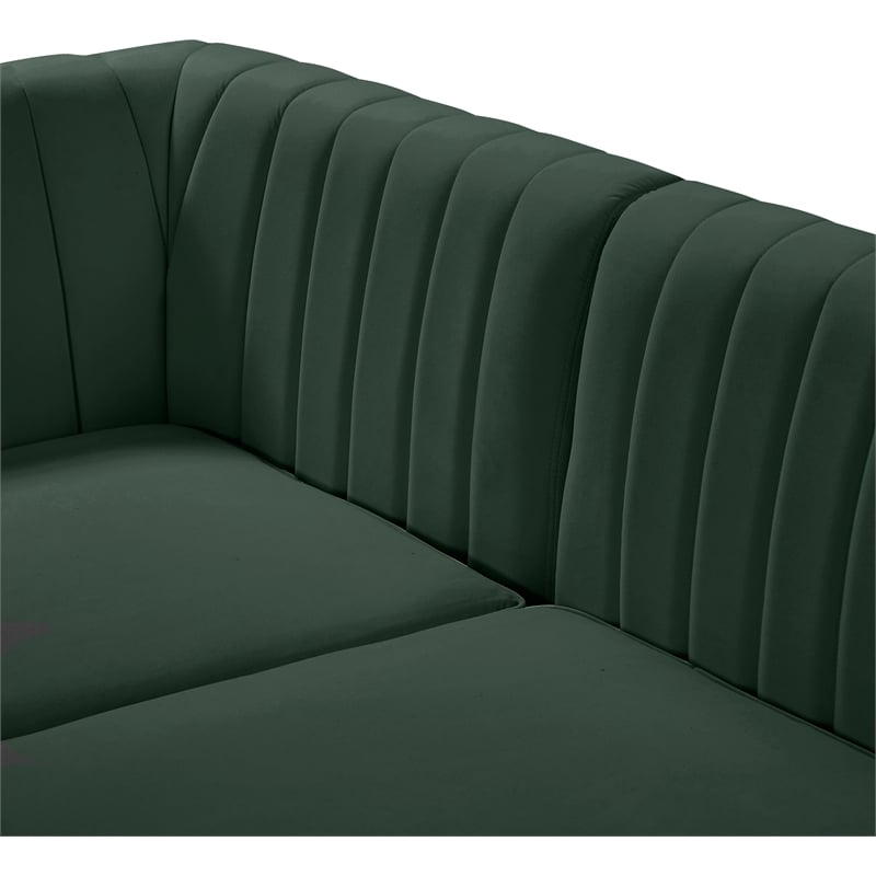 Meridian Furniture Alina Green Velvet Modular Sectional