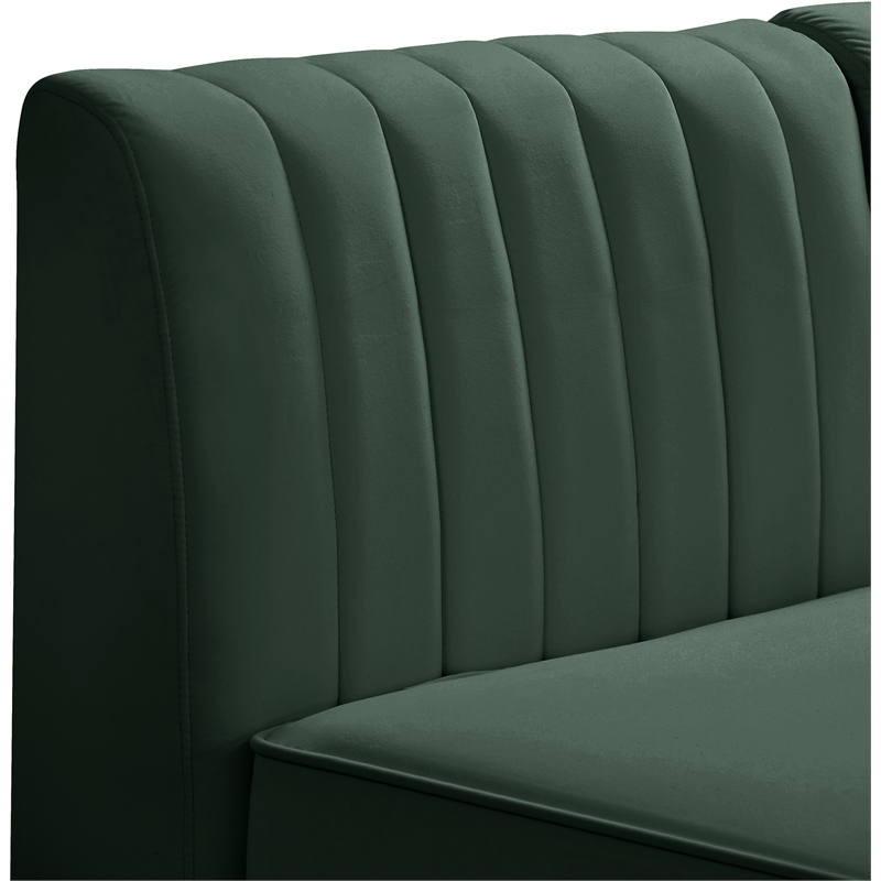 Meridian Furniture Alina Green Velvet Modular Sectional