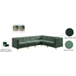 Meridian Furniture Alina Green Velvet Modular Sectional