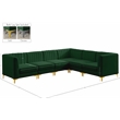 Meridian Furniture Alina Green Velvet Modular Sectional