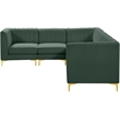 Meridian Furniture Alina Green Velvet Modular Sectional