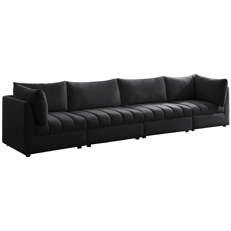 Meridian Furniture Jacob Black Velvet Modular Sofa