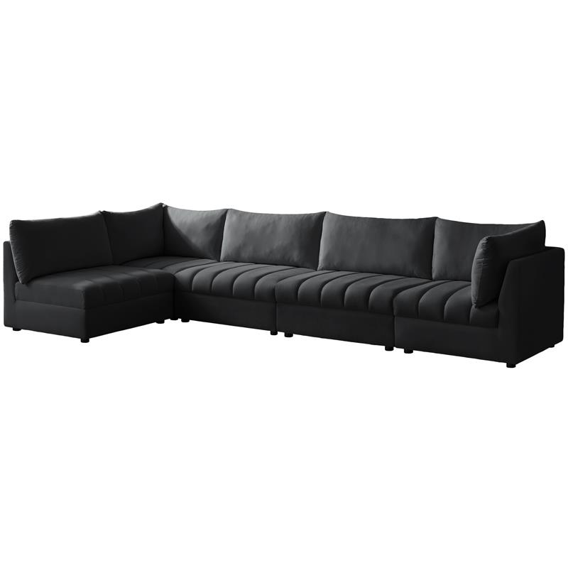 Meridian Furniture Jacob Black Velvet Modular Sectional