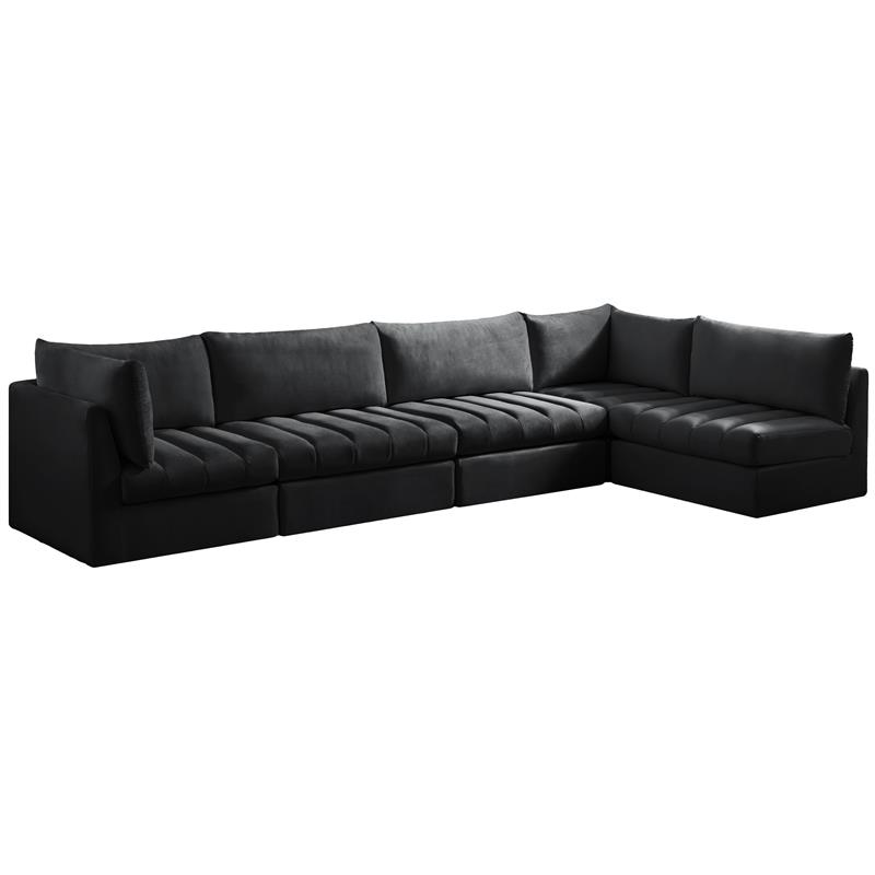Meridian Furniture Jacob Black Velvet Modular Sectional