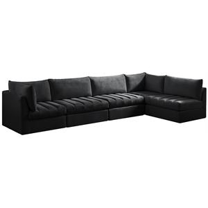 meridian furniture jacob black velvet modular sectional
