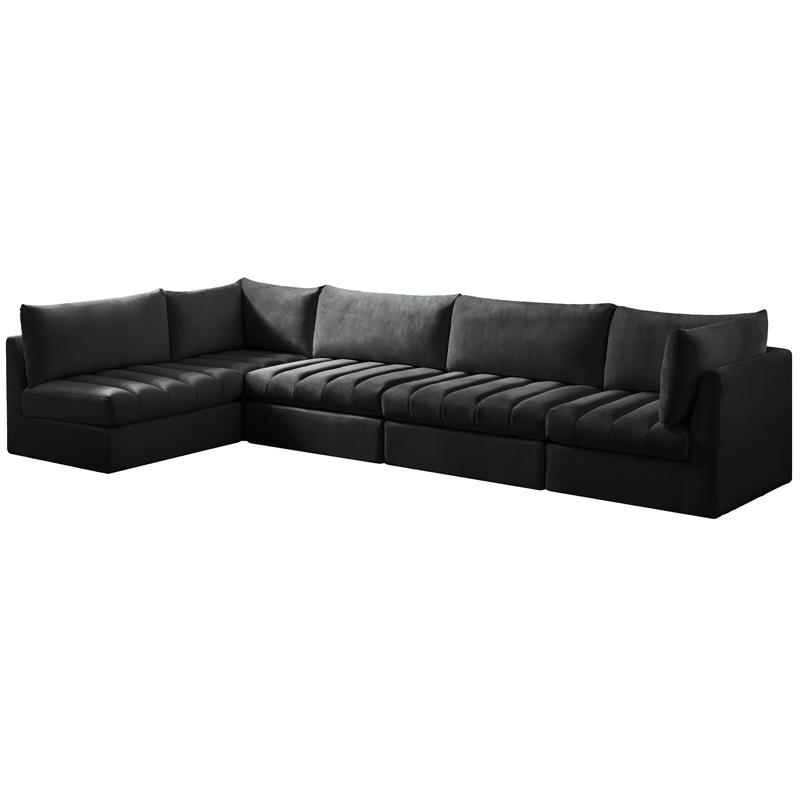 Meridian Furniture Jacob Black Velvet Modular Sectional