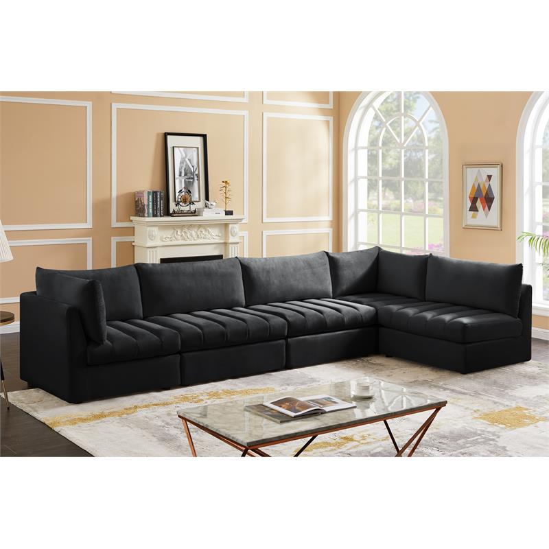 Meridian Furniture Jacob Black Velvet Modular Sectional