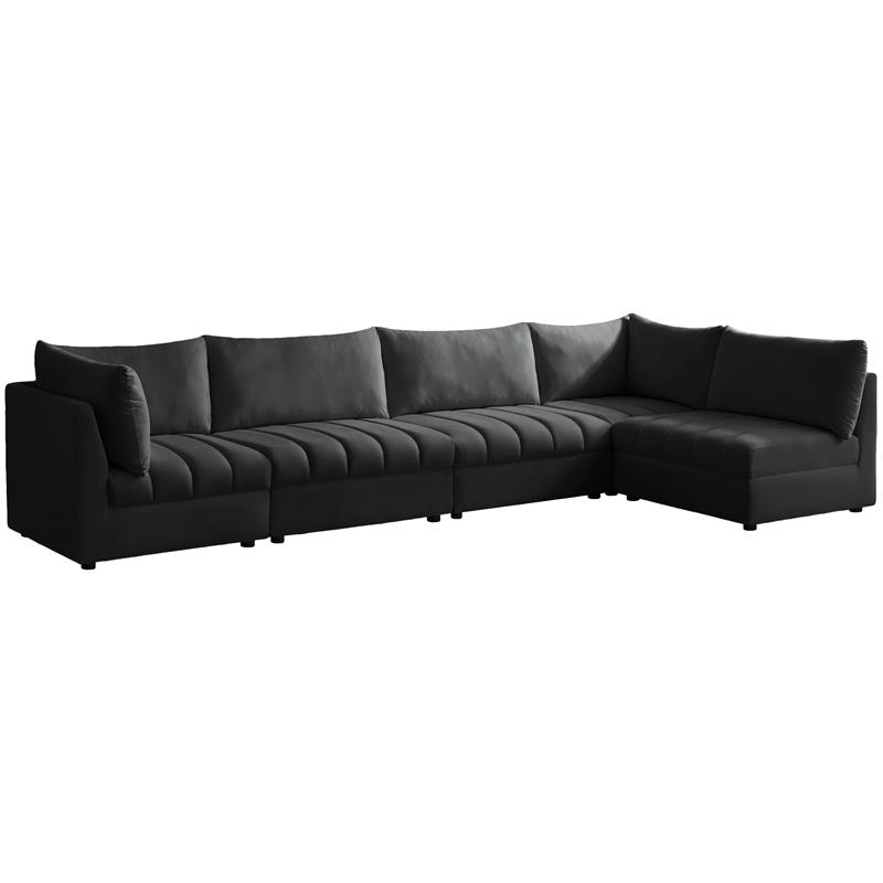 Meridian Furniture Jacob Black Velvet Modular Sectional