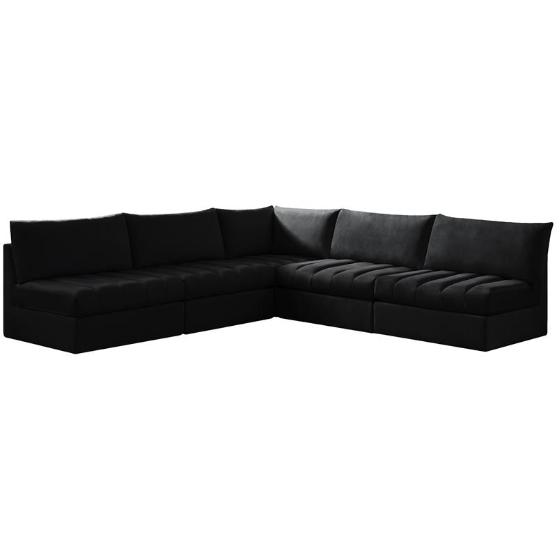 Meridian Furniture Jacob Black Velvet Modular Sectional