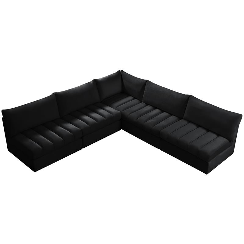 Meridian Furniture Jacob Black Velvet Modular Sectional