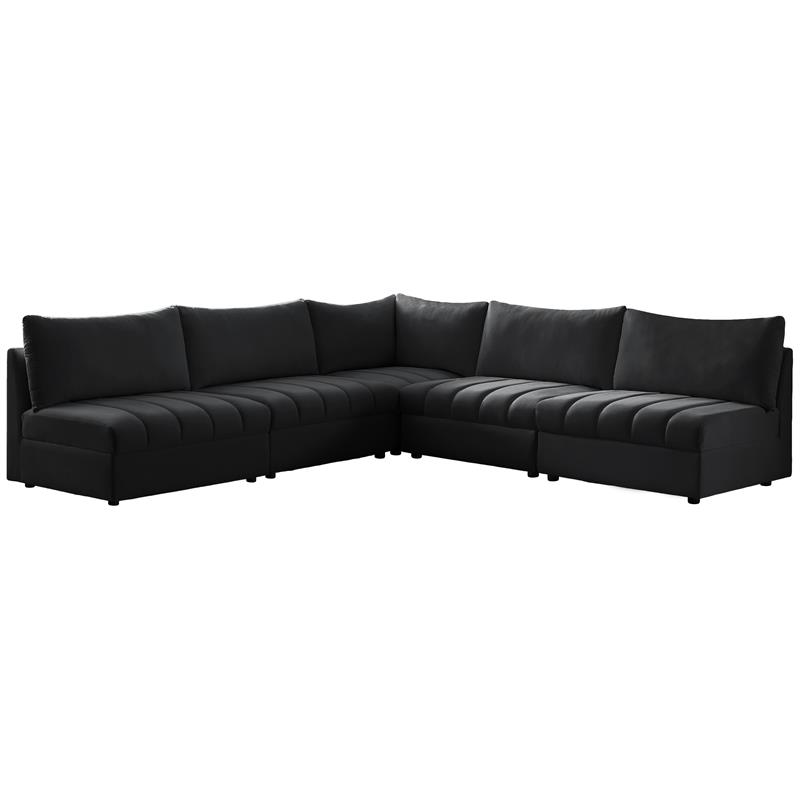 Meridian Furniture Jacob Black Velvet Modular Sectional