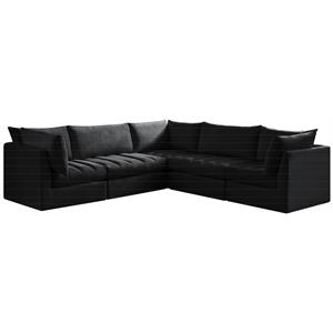 meridian furniture jacob black velvet modular sectional
