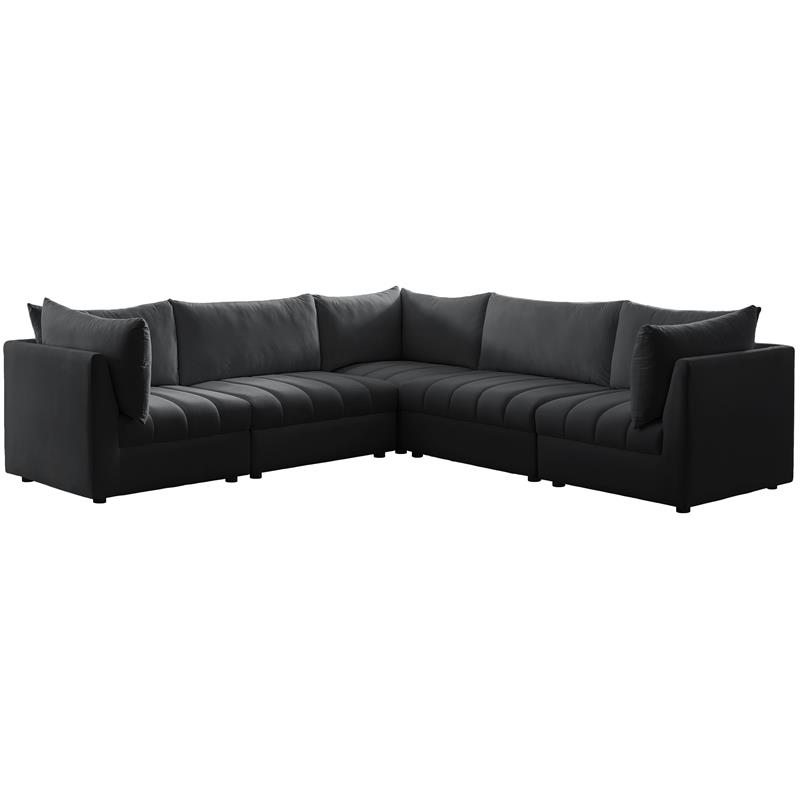 Meridian Furniture Jacob Black Velvet Modular Sectional