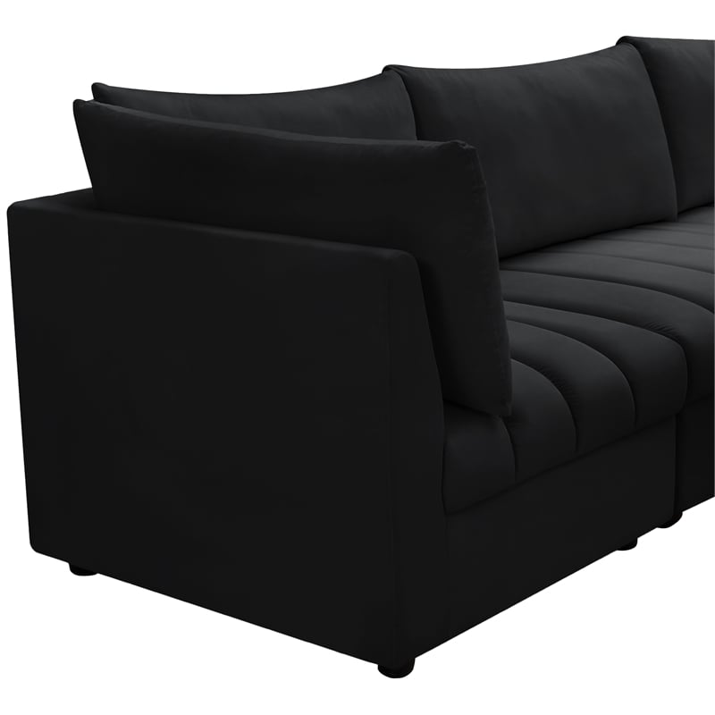 Meridian Furniture Jacob Black Velvet Modular Sectional