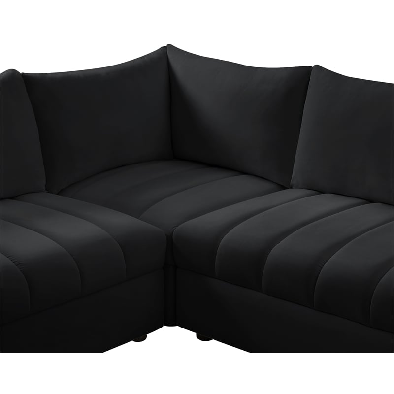 Meridian Furniture Jacob Black Velvet Modular Sectional