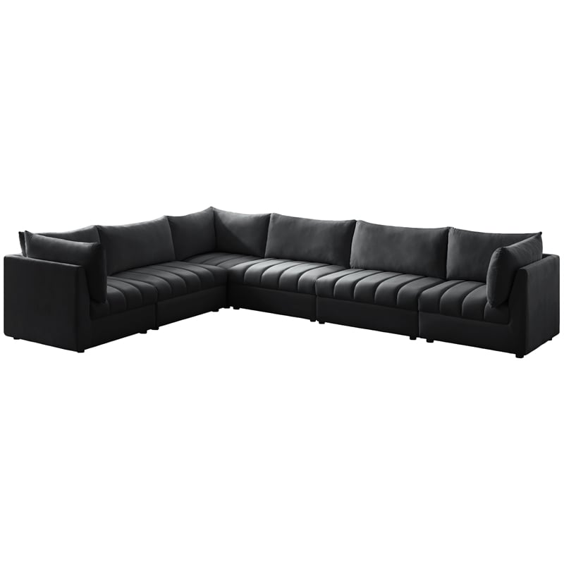 Meridian Furniture Jacob Black Velvet Modular Sectional